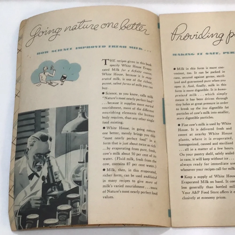 1939 White House evaporated milk recipe booklet GUC